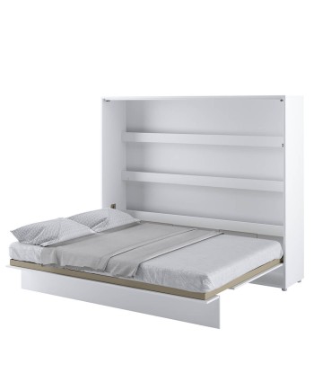 Lit Escamotable au mur, avec mécanisme pneumatique et cadre de lit inclus, Bed Concept Horizontal, Blanc Brillant pas chere