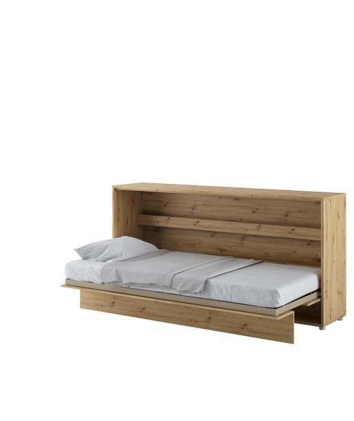 Pat rabatabil pe perete, cu mecanism pneumatic si somiera inclusa, Bed Concept Horizontal Stejar Artisan, 200 x 90 cm de votre