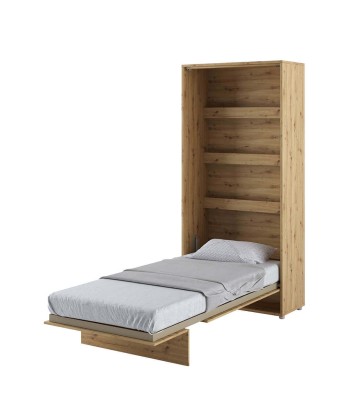 Lit Escamotable au mur, avec mécanisme pneumatique et cadre de lit inclus, Bed Concept Vertical, Chêne artisanal pas cheres