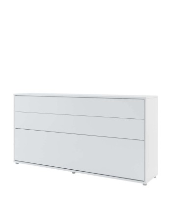 Lit Escamotable au mur, avec mécanisme pneumatique et cadre de lit inclus, Bed Concept Horizontal, Blanc Mat store