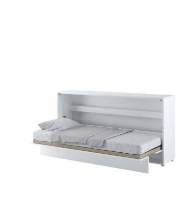 Lit Escamotable au mur, avec mécanisme pneumatique et cadre de lit inclus, Bed Concept Horizontal, Blanc Mat store