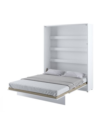 Lit Escamotable au mur, avec mécanisme pneumatique, cadre de lit et 2 armoires BC07, Bed Concept Vertical, Blanc Mat français