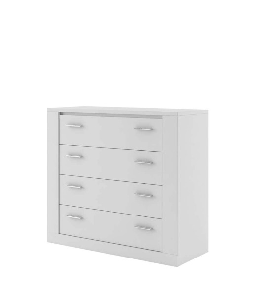 Commode en bois Arti 10 avec 4 tiroirs, Blanc Mat, L100xl42xH90 cm Découvrez la collection