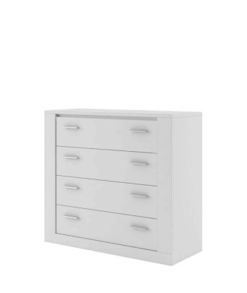 Commode en bois avec 4 tiroirs Idea 10, Blanc mat, L100xW42xH90 cm shop