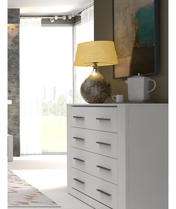 Commode en bois avec 4 tiroirs Idea 10, Blanc mat, L100xW42xH90 cm shop