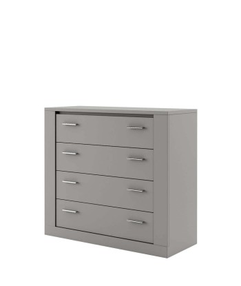 Commode en bois avec 4 tiroirs Idea 10, Gris Mat, L100xW42xH90 cm paiement sécurisé