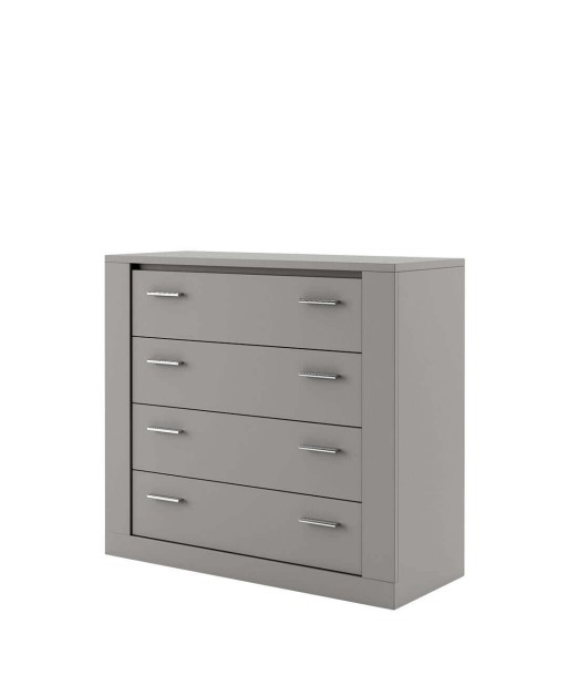 Commode en bois avec 4 tiroirs Idea 10, Gris Mat, L100xW42xH90 cm paiement sécurisé