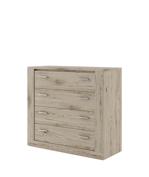 Commode en bois avec 4 tiroirs Idea 10, Chêne San Remo, L100xl42xH90 cm vous aussi creer 