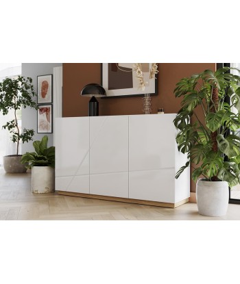 Commode à 3 portes Futura 07 Large, Blanc / Chêne Riviera, L150xL41xH91 cm l'achat 