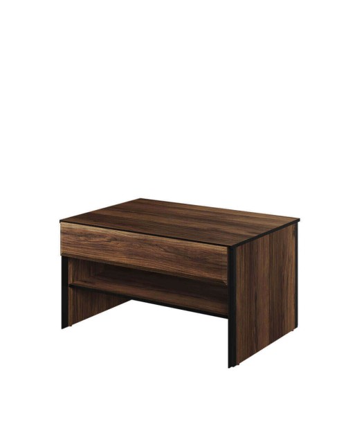 Table basse en bois, avec 1 tiroir, Borga 08, Chêne Catane / Noir, L100x72xH55 cm vente chaude votre 