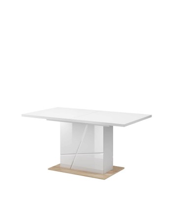 Table extensible en peuplier Futura 10, Blanc / Chêne Riviera, L160-200x90xH79 cm pas cher 