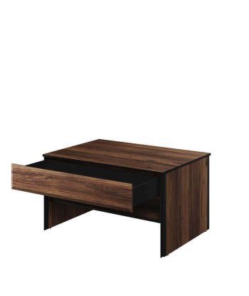 Table basse en bois, avec 1 tiroir, Borga 08, Chêne Catane / Noir, L100x72xH55 cm vente chaude votre 