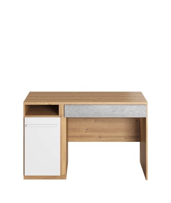 Table de bureau en bois, avec 1 tiroir et 1 porte, pour enfants et jeunes, Plano 06, Chêne/Gris/Blanc, L120x55xH76 cm suggérées chez