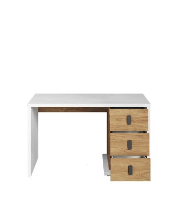 Table de bureau en bois, avec 3 tiroirs, pour enfants et adolescents, Simi 06, Naturel / Blanc, L125x55xH75 cm Le MVP de beaucoup