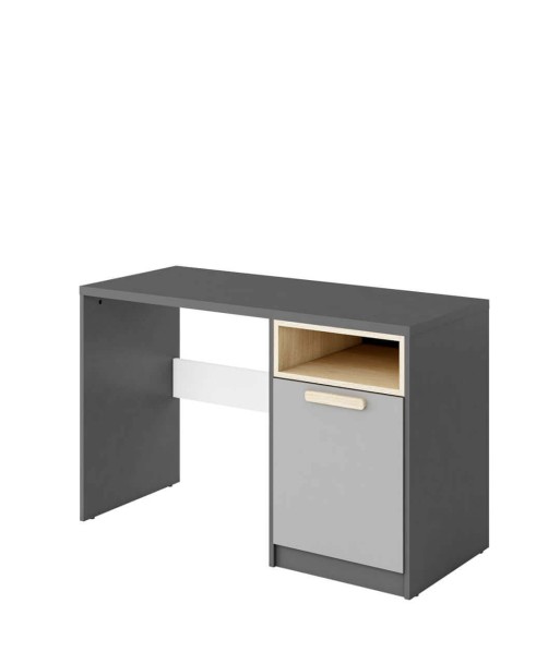 Table de bureau en bois, avec 1 tiroir, pour enfants et adolescents Pok 09, Gris/Blanc/Graphite, L120x50xH75 cm 50-70% off 