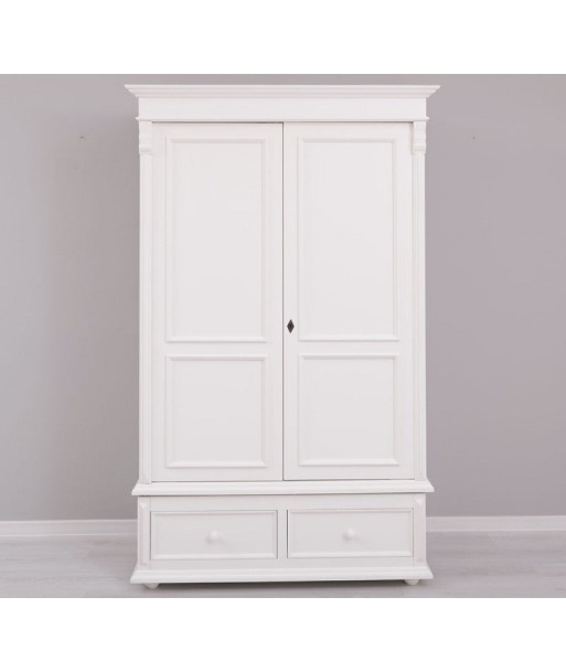 Armoire en bois de sapin avec 2 tiroirs et 2 portes, Pasy PS105 peint, L128XA62XH206 CM-IVIIR livraison et retour toujours gratuits