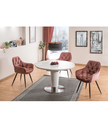 Chaise rembourrée en tissu et pieds en métal Velours Cerise Rose / Noir, l57xA58xH87 cm Comment ça marche