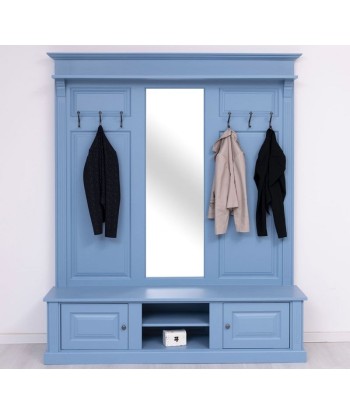 Restez avec l'étagère et le miroir, le bois de sapin, avec 2 portes, PSY PS626 peint, L181XA41XH210 CM en linge