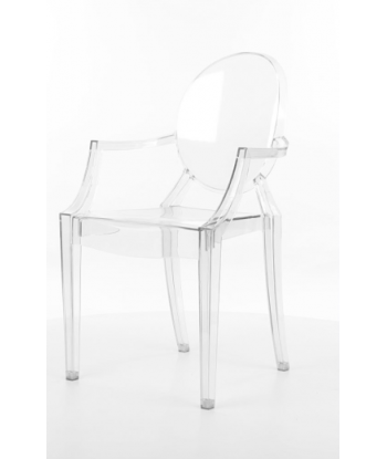 Chaise en plastique transparent Luis, l54xA42xH92 cm Toutes les collections ici