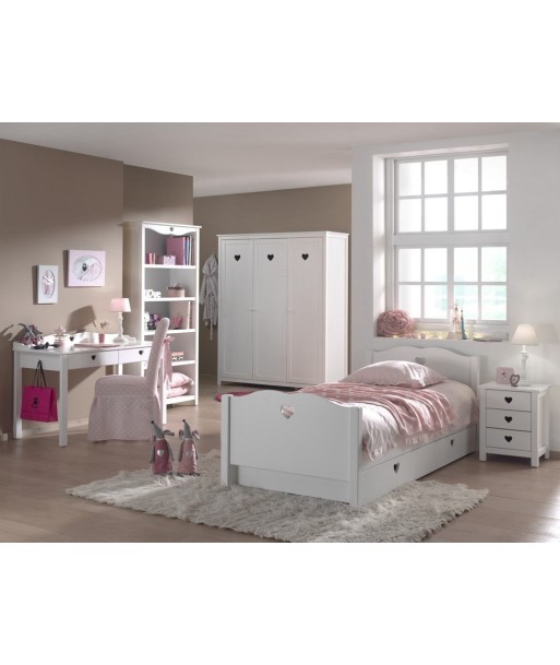 Ensemble de meubles de chambre en pin et en bois MDF, pour les enfants 6 pièces amoureuses blanches, 200 x 90 cm shop