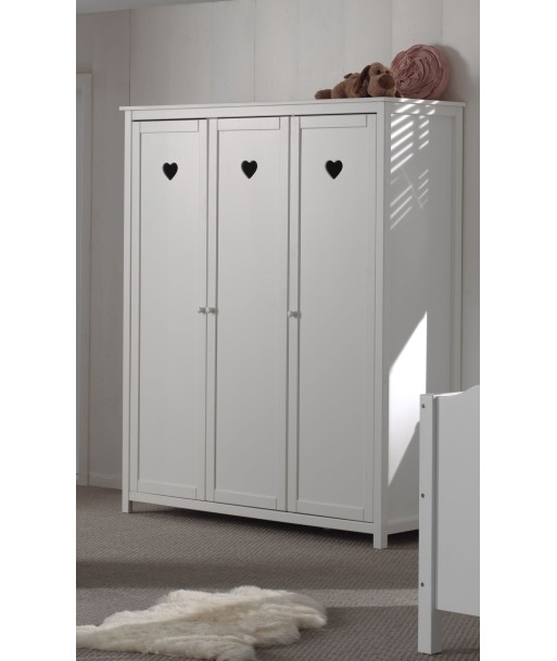 Armoire en bois en pin et MDF avec 3 portes, pour enfants blanc amoureuse, L159XA57XH190,5 cm outlet