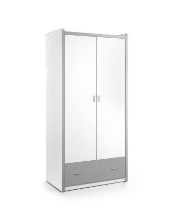 PAL et armoire en métal avec 2 portes et 1 tiroir, pour les enfants blancs blanc / gris, L96.5xa60xh202 cm vous aussi creer 