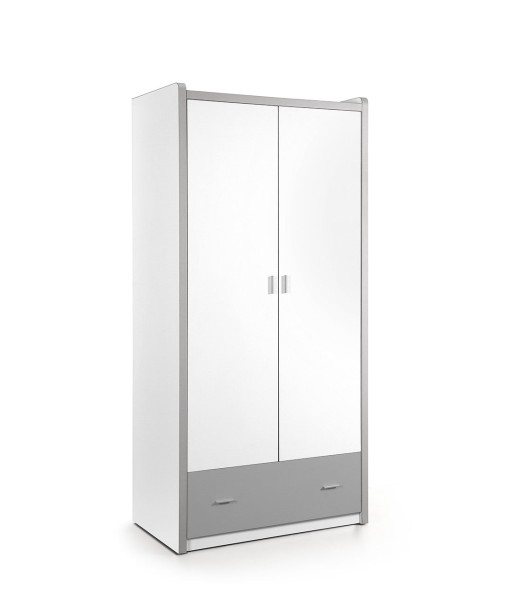 PAL et armoire en métal avec 2 portes et 1 tiroir, pour les enfants blancs blanc / gris, L96.5xa60xh202 cm vous aussi creer 