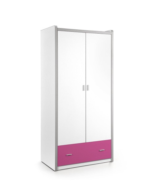 PAL et armoire en métal avec 2 portes et 1 tiroir, pour Bonny White / Fucsia Enfants, L96.5XA60XH202 CM JUSQU'A -70%! 