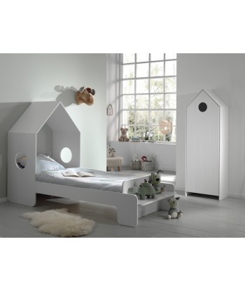 Ensemble de meubles de chambre à coucher MDF, pour les enfants 2 pièces Casami blanche, 200 x 90 cm JUSQU'A -70%! 