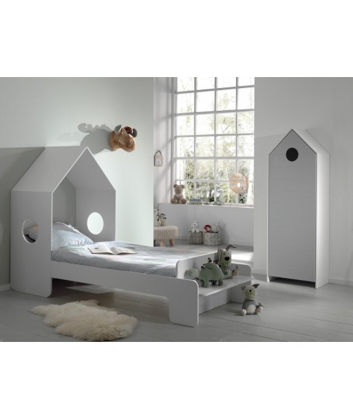 Ensemble de meubles de chambre à coucher MDF, pour les enfants 2 pièces Casami gris / blanc, 200 x 90 cm 2023