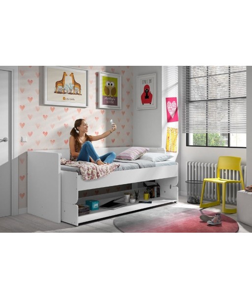 Lit de copain transformable avec bureau construit, pour les enfants Denver White, 200 x 90 cm de pas cher