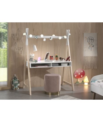 Table de bureau en bois épingle et mdf, pour enfants types kiddy blancs / naturels, l116xl74.8xh159.6 cm vente chaude votre 