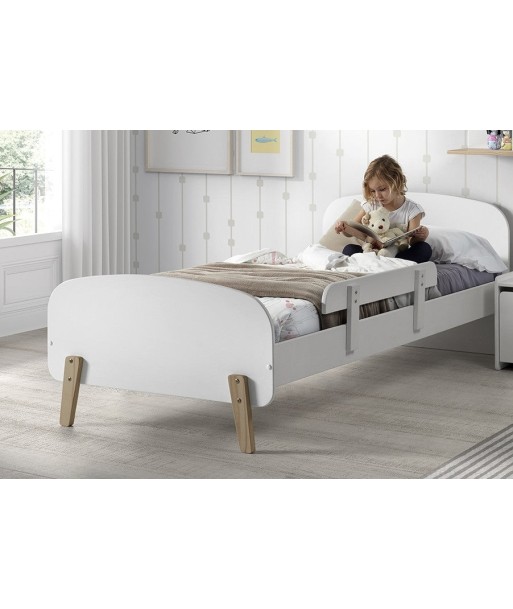 Lit en bois d'épingle et de mdf avec protection, pour enfants blanc kiddy, 200 x 90 cm les muscles