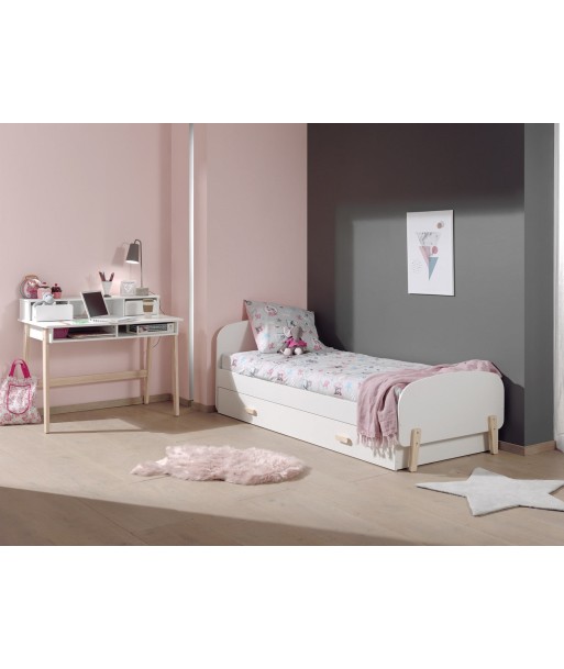 Ensemble de mobilier de chambre à coucher et MDF, pour les enfants 3 pièces blanc kiddy, 200 x 90 cm 2024