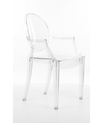 Chaise en plastique transparent Luis, l54xA42xH92 cm Toutes les collections ici