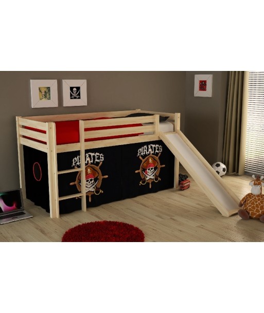 Pin de plancher en bois avec des pirates pino enfants naturels, 200 x 90 cm ou a consommer sur place