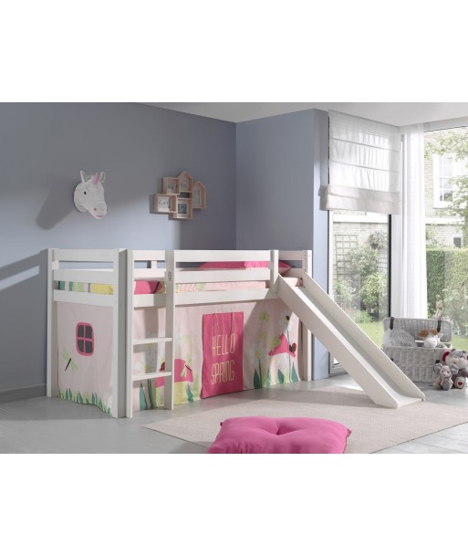 Pin - Lit de plancher de bois avec glissade pour enfants à printemps pino, 200 x 90 cm Véritable concentré