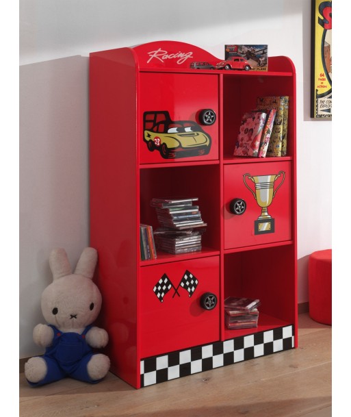 Bibliothèque MDF 3 -door, pour les enfants Le Mans Rosu, L76XA42XH133.5 cm du meilleur 