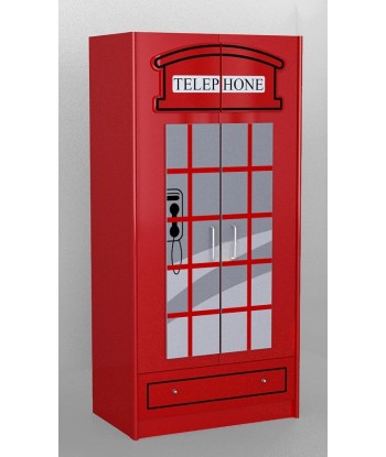 Cabinet MDF avec 2 portes et 1 tiroir, pour les enfants de Londres Rosu, L90XA56.8xh190 cm l'évolution des habitudes 