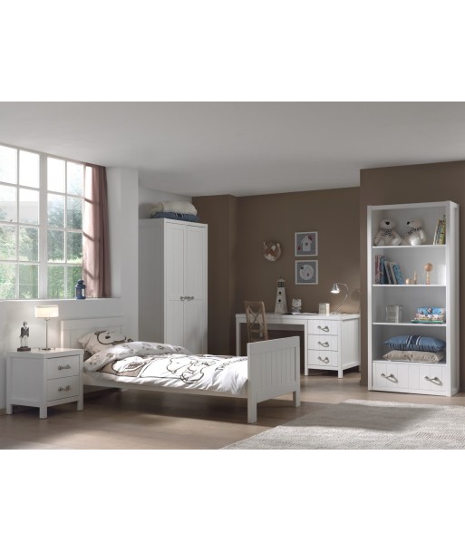 Ensemble de meubles de chambre en pin et en bois MDF, pour les enfants 5 pièces White Lewis, 200 x 90 cm des créatures d'habitude