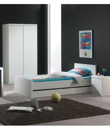 Ensemble de meubles de chambre en pin et en bois MDF, pour les enfants 2 pièces blanches, 200 x 90 cm Faites des économies