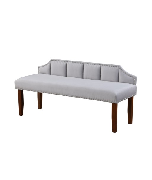 Banquette en tissu avec pieds en bois Windsor II, Gris clair/Chêne, L131,5xL48xH62 cm les ligaments