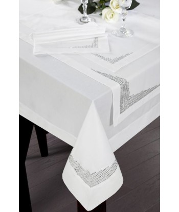 Nappe de table Klara, Blanc, 160 x 260 cm ou a consommer sur place