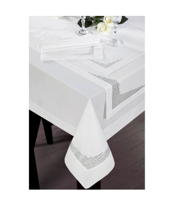 Nappe de table Klara, Blanc, 160 x 260 cm ou a consommer sur place