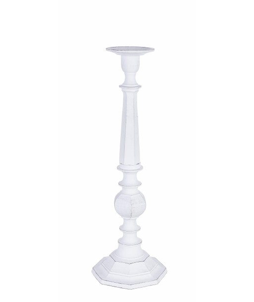 Bougeoir en aluminium, Chandana S, Blanc Antique, Ø17xH53 cm en stock