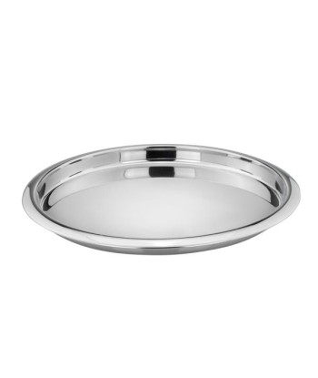 Plateau de service, inox, Poli, Argent, Ø35xH4 cm en stock