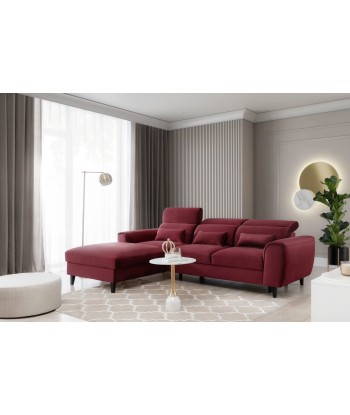 Coltar Extensibil Fobleros Plus Bordeaux cu Lada de Depozitare, Sezlong pe Stanga, Tetiere Reglabile, l267xA196xH83-100 cm 50-70% off 