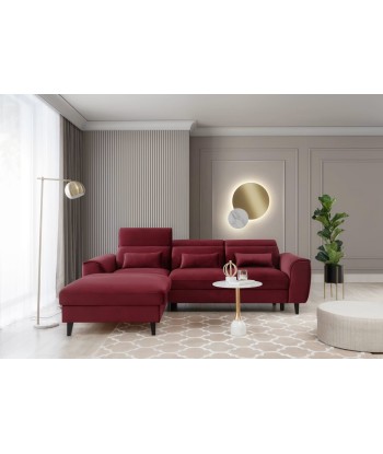 Coltar Extensibil Fobleros Plus Bordeaux cu Lada de Depozitare, Sezlong pe Stanga, Tetiere Reglabile, l267xA196xH83-100 cm 50-70% off 