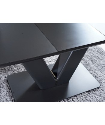 Table extensible en MDF et verre Montblanc Gris Mat, L160-200xl90xH75 cm en ligne