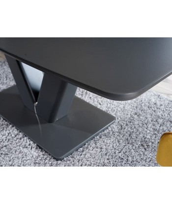 Table extensible en MDF et verre Montblanc Gris Mat, L160-200xl90xH75 cm en ligne